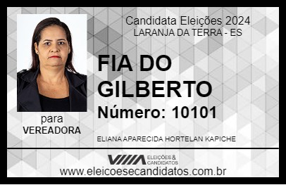 Candidato FIA DO GILBERTO 2024 - LARANJA DA TERRA - Eleições