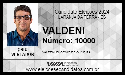 Candidato VALDENI 2024 - LARANJA DA TERRA - Eleições