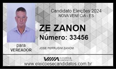 Candidato ZE ZANON 2024 - NOVA VENÉCIA - Eleições