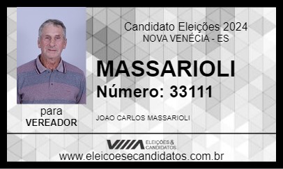 Candidato MASSARIOLI 2024 - NOVA VENÉCIA - Eleições