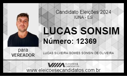 Candidato LUCAS SONSIM 2024 - IÚNA - Eleições