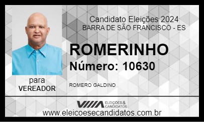 Candidato ROMERINHO 2024 - BARRA DE SÃO FRANCISCO - Eleições