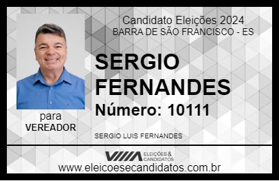 Candidato SERGIO FERNANDES 2024 - BARRA DE SÃO FRANCISCO - Eleições