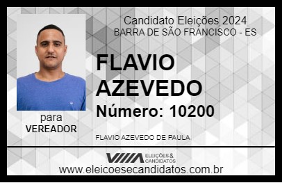 Candidato FLAVIO AZEVEDO 2024 - BARRA DE SÃO FRANCISCO - Eleições