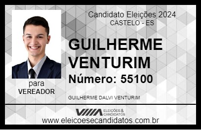 Candidato GUILHERME VENTURIM 2024 - CASTELO - Eleições