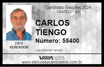 Candidato CARLOS TIENGO 2024 - CASTELO - Eleições