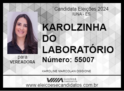 Candidato KAROLZINHA DO LABORATÓRIO 2024 - IÚNA - Eleições