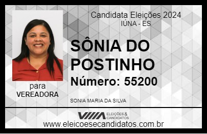 Candidato SÔNIA DO POSTINHO 2024 - IÚNA - Eleições