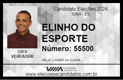 Candidato ELINHO DO ESPORTE 2024 - IÚNA - Eleições