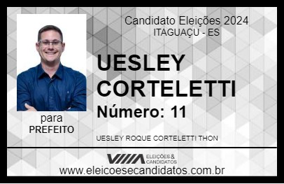 Candidato UESLEY CORTELETTI 2024 - ITAGUAÇU - Eleições