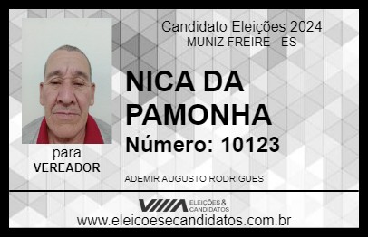 Candidato NICA DA PAMONHA 2024 - MUNIZ FREIRE - Eleições