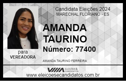 Candidato AMANDA TAURINO 2024 - MARECHAL FLORIANO - Eleições