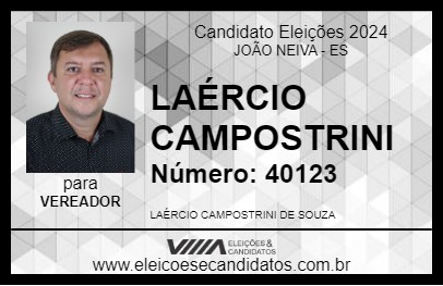 Candidato LAÉRCIO CAMPOSTRINI 2024 - JOÃO NEIVA - Eleições