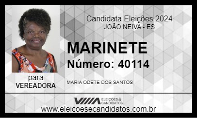 Candidato MARINETE 2024 - JOÃO NEIVA - Eleições