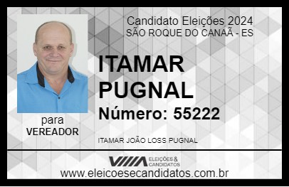 Candidato ITAMAR PUGNAL 2024 - SÃO ROQUE DO CANAÃ - Eleições