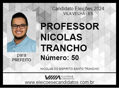 Candidato PROFESSOR NICOLAS TRANCHO 2024 - VILA VELHA - Eleições