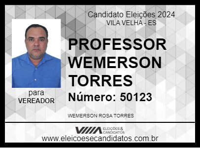 Candidato PROFESSOR WEMERSON TORRES 2024 - VILA VELHA - Eleições