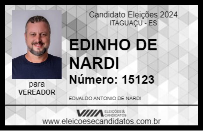 Candidato EDINHO DE NARDI 2024 - ITAGUAÇU - Eleições