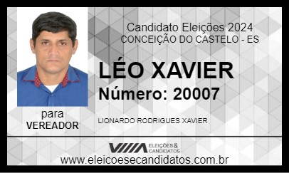 Candidato LÉO XAVIER  2024 - CONCEIÇÃO DO CASTELO - Eleições