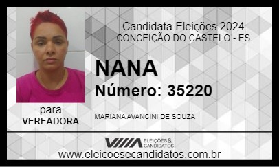 Candidato NANA 2024 - CONCEIÇÃO DO CASTELO - Eleições