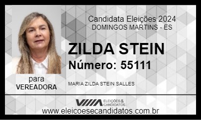 Candidato ZILDA STEIN 2024 - DOMINGOS MARTINS - Eleições