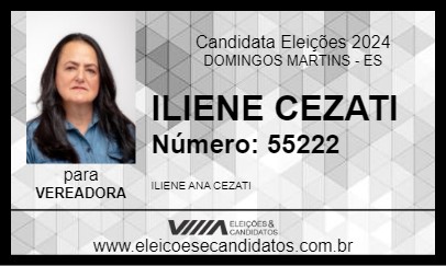 Candidato ILIENE CEZATI 2024 - DOMINGOS MARTINS - Eleições