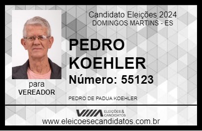 Candidato PEDRO KOEHLER 2024 - DOMINGOS MARTINS - Eleições