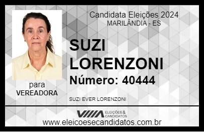 Candidato SUZI DO TENÓRIO 2024 - MARILÂNDIA - Eleições