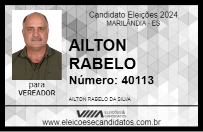 Candidato AILTON RABELO 2024 - MARILÂNDIA - Eleições