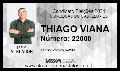 Candidato THIAGO VIANA 2024 - CONCEIÇÃO DO CASTELO - Eleições