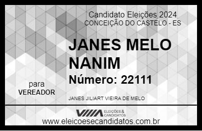 Candidato JANES MELO  NANIM 2024 - CONCEIÇÃO DO CASTELO - Eleições