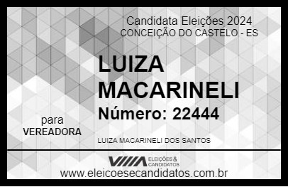 Candidato LUIZA MACARINELI 2024 - CONCEIÇÃO DO CASTELO - Eleições