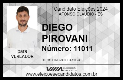 Candidato DIEGO PIROVANI 2024 - AFONSO CLÁUDIO - Eleições