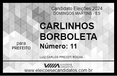 Candidato CARLINHOS BORBOLETA 2024 - DOMINGOS MARTINS - Eleições