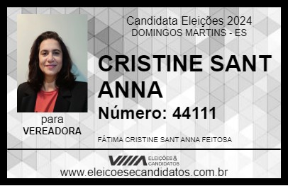 Candidato CRISTINE SANT ANNA 2024 - DOMINGOS MARTINS - Eleições