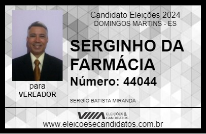 Candidato SERGINHO DA FARMÁCIA 2024 - DOMINGOS MARTINS - Eleições