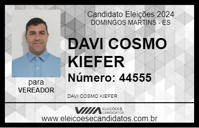 Candidato DAVI COSMO KIEFER 2024 - DOMINGOS MARTINS - Eleições