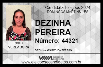 Candidato DEZINHA PEREIRA 2024 - DOMINGOS MARTINS - Eleições