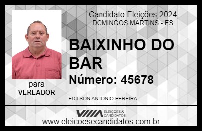 Candidato BAIXINHO DO BAR 2024 - DOMINGOS MARTINS - Eleições