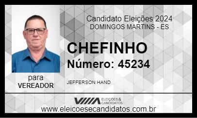 Candidato CHEFINHO 2024 - DOMINGOS MARTINS - Eleições