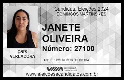 Candidato JANETE DO AÇOUGUE DO ARNO 2024 - DOMINGOS MARTINS - Eleições