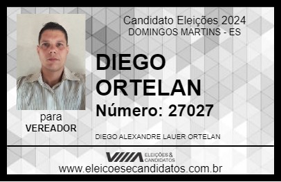 Candidato DIEGO ORTELAN 2024 - DOMINGOS MARTINS - Eleições