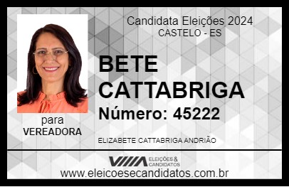 Candidato BETE CATTABRIGA 2024 - CASTELO - Eleições