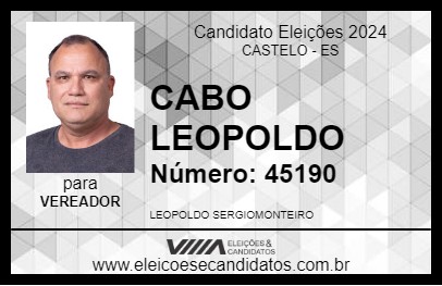 Candidato CABO LEOPOLDO 2024 - CASTELO - Eleições