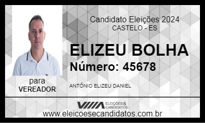 Candidato ELIZEU BOLHA 2024 - CASTELO - Eleições