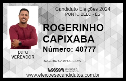 Candidato ROGERINHO CAPIXABA 2024 - PONTO BELO - Eleições