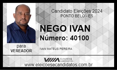 Candidato NEGO IVAN 2024 - PONTO BELO - Eleições