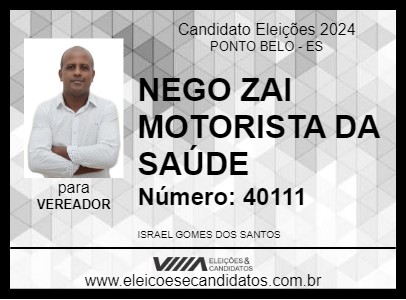 Candidato NEGO ZAI MOTORISTA DA SAÚDE 2024 - PONTO BELO - Eleições