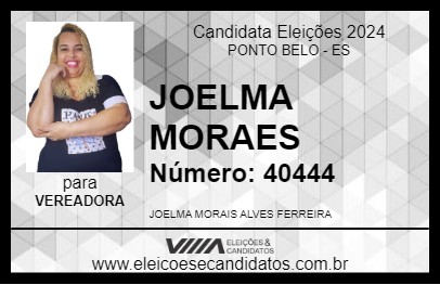 Candidato JOELMA MORAES 2024 - PONTO BELO - Eleições