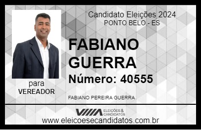 Candidato FABIANO GUERRA 2024 - PONTO BELO - Eleições